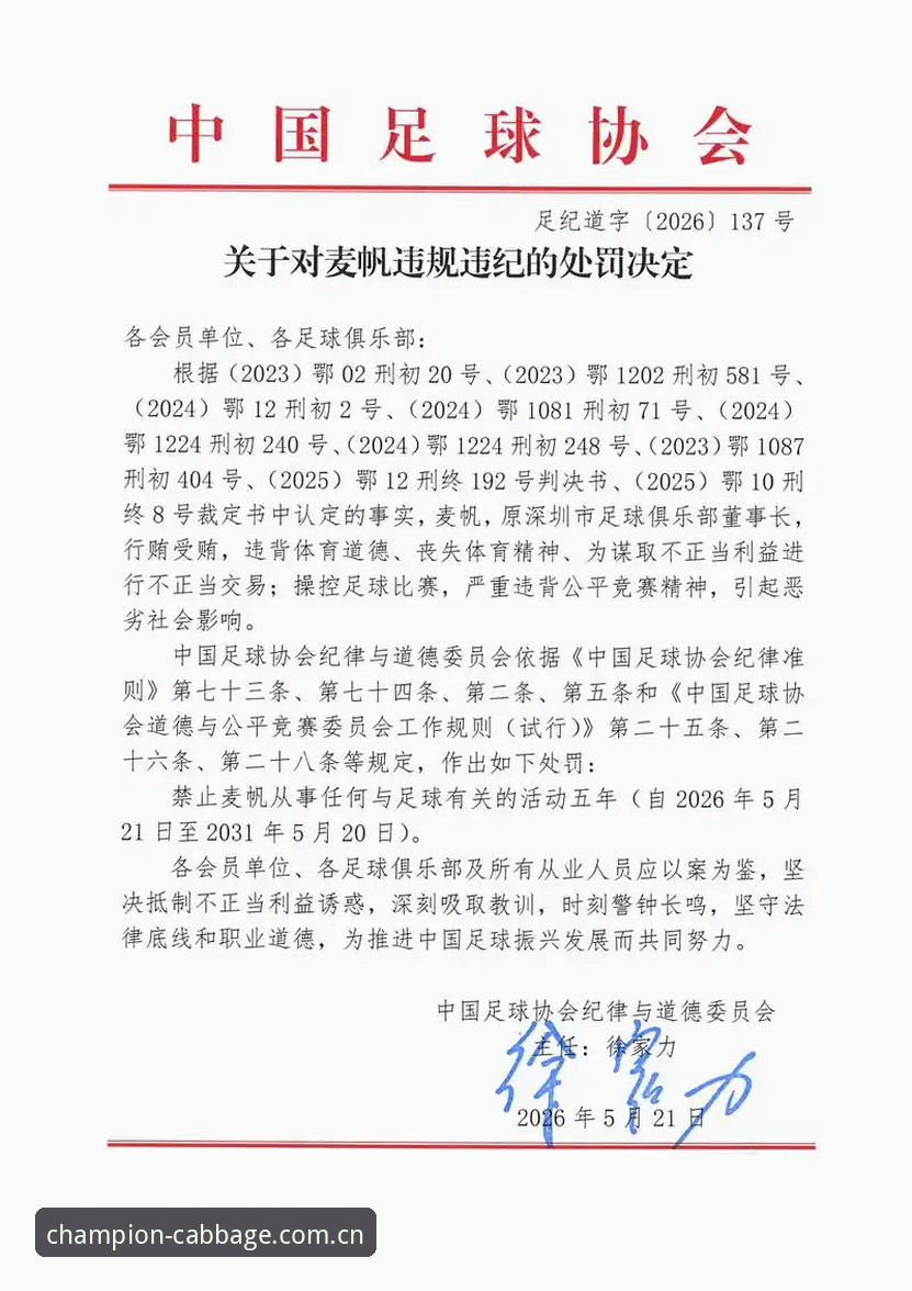 冠军白菜IOS哪个好 中国足协第三批禁足名单全面评测:17人终身禁赛背后的行业震荡